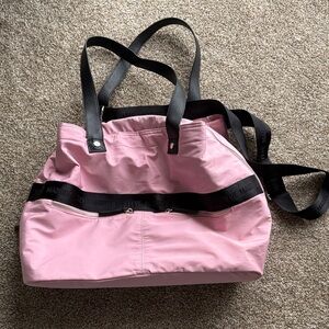 Steve Madden Pink Tote with Black Straps and Logo Band